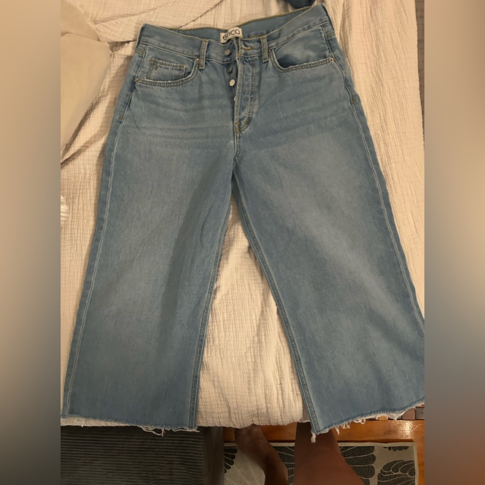 Etica Wide Leg Crop Jeans 29 New Light Denim Anthropologie